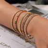 Light Luxury Cold Style Elegant Temperament All Match 316L Stainless Steel Bracelet With Colorful Zircon Inlay And Geometric Design