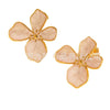 Light Luxury Colorful Flower Stainless Steel Earrings For Women With Dripping Oil Design