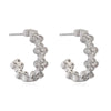 Light Luxury Copper Fourleaf Clover Flower Petal Earrings Inlaid Zircon For Women