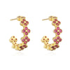 Light Luxury Copper Fourleaf Clover Flower Petal Earrings Inlaid Zircon For Women