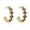 Light Luxury Copper Fourleaf Clover Flower Petal Earrings Inlaid Zircon For Women