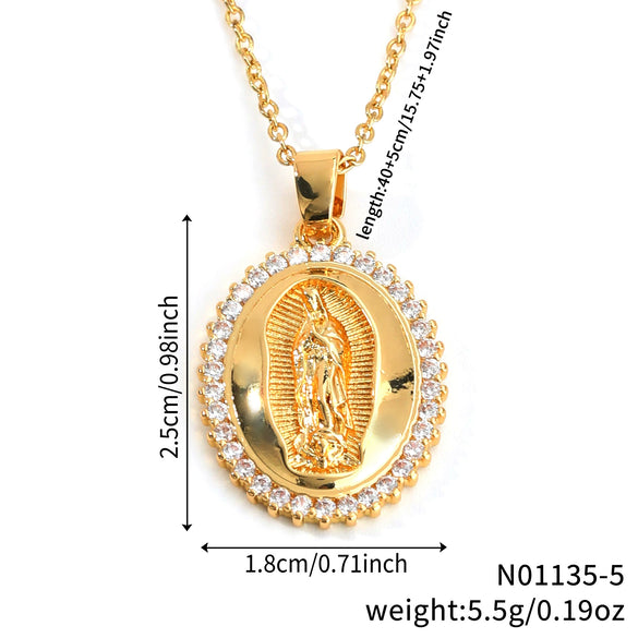 Light Luxury Copper Geometric Pendant Necklace With Electroplating For Women And Men