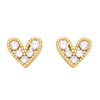 Light Luxury Copper Heart Shape Earrings With Zircon Inlay And Real Gold Plated Finish Trendy Mini Love Design For Women