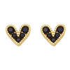 Light Luxury Copper Heart Shape Earrings With Zircon Inlay And Real Gold Plated Finish Trendy Mini Love Design For Women