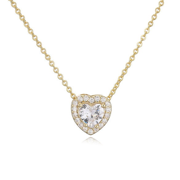 Light Luxury Copper Heart Shaped Necklace Inlaid With Colored Diamonds And Twelve Birthstones Zirconia Design O Word Chain