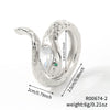 Light Luxury Copper Inlaid Zircon Snake Zodiac Open Ring Minimalist Animal Style Electroplated Women's Fashion Jewelry