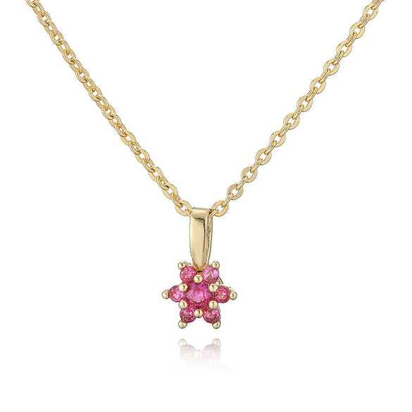 Light Luxury Copper Inlaid Zirconia Flower Petal Necklace For Women With O Chain