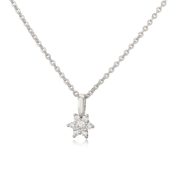 Light Luxury Copper Inlaid Zirconia Flower Petal Necklace For Women With O Chain