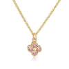 Light Luxury Copper Insert Zirconia Four Leaf Clover Flower Pendant O Chain Women's Necklace