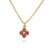 Light Luxury Copper Insert Zirconia Four Leaf Clover Flower Pendant O Chain Women's Necklace