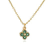 Light Luxury Copper Insert Zirconia Four Leaf Clover Flower Pendant O Chain Women's Necklace