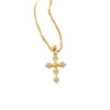Light Luxury Copper Plated Real Gold Zircon Cross Pendant Women's Necklace