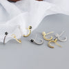 Light Luxury Cshaped S925 Sterling Silver Fivepointed Star Geometric Electroplated Earrings