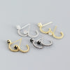 Light Luxury Cshaped S925 Sterling Silver Fivepointed Star Geometric Electroplated Earrings