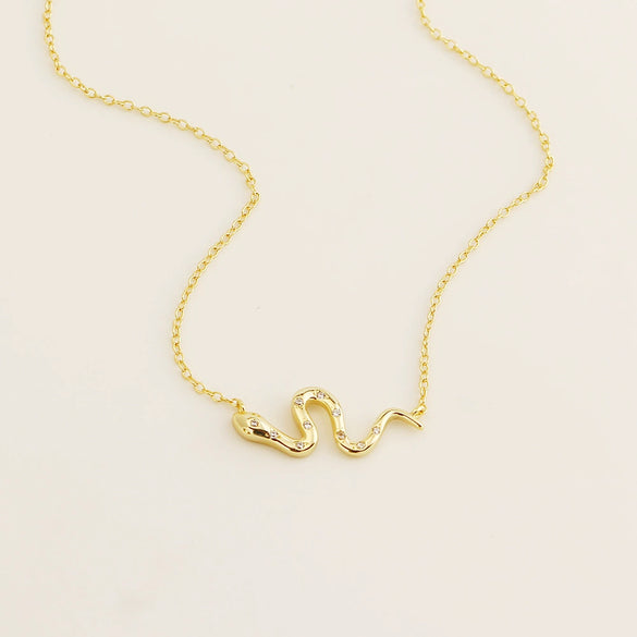 Light Luxury Design Necklace S925 Silver Spirit Snake Zodiac Electroplated For Women