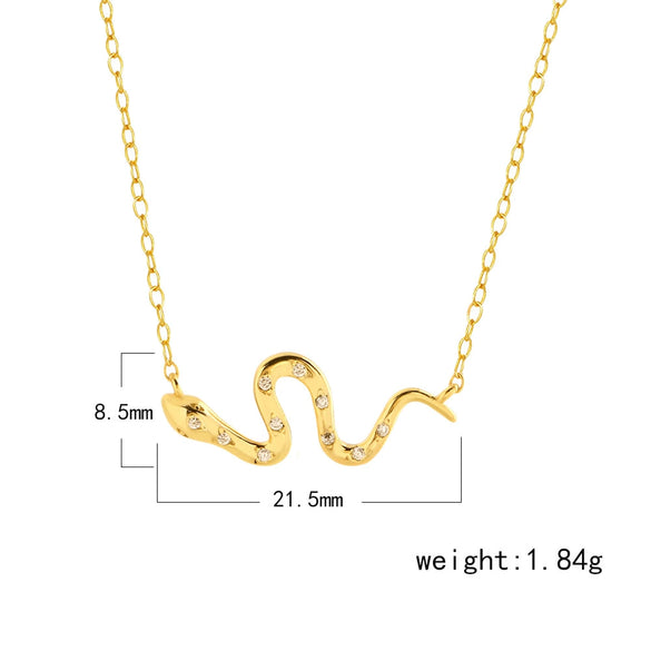 Light Luxury Design Necklace S925 Silver Spirit Snake Zodiac Electroplated For Women