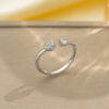 Light Luxury Design Women's Opening Adjustable Copper Ring With Full Diamond Inlaid Zircon Electroplated Heart Shape And Geometric Animal Zodiac Pattern