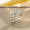 Light Luxury Design Women's Opening Adjustable Copper Ring With Full Diamond Inlaid Zircon Electroplated Heart Shape And Geometric Animal Zodiac Pattern