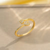 Light Luxury Design Women's Opening Adjustable Copper Ring With Full Diamond Inlaid Zircon Electroplated Heart Shape And Geometric Animal Zodiac Pattern