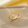 Light Luxury Design Women's Opening Adjustable Copper Ring With Full Diamond Inlaid Zircon Electroplated Heart Shape And Geometric Animal Zodiac Pattern