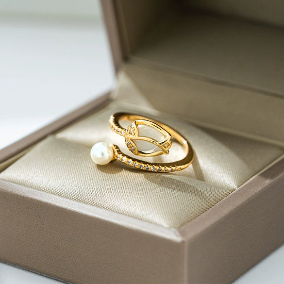 Light Luxury Design Women's Opening Adjustable Copper Ring With Full Diamond Inlaid Zircon Electroplated Heart Shape And Geometric Animal Zodiac Pattern