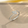 Light Luxury Design Women's Opening Adjustable Copper Ring With Full Diamond Inlaid Zircon Electroplated Heart Shape And Geometric Animal Zodiac Pattern