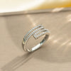Light Luxury Design Women's Opening Adjustable Copper Ring With Full Diamond Inlaid Zircon Electroplated Heart Shape And Geometric Animal Zodiac Pattern