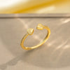 Light Luxury Design Women's Opening Adjustable Copper Ring With Full Diamond Inlaid Zircon Electroplated Heart Shape And Geometric Animal Zodiac Pattern
