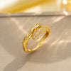 Light Luxury Design Women's Opening Adjustable Copper Ring With Full Diamond Inlaid Zircon Electroplated Heart Shape And Geometric Animal Zodiac Pattern