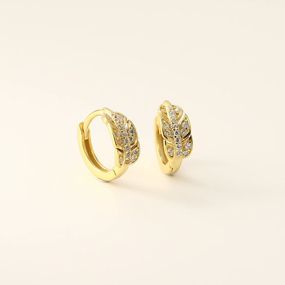 Light Luxury Diamond Earrings S925 Silver Leaves Design For Women