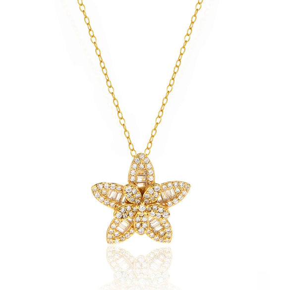 Light Luxury Diamond Necklace S925 Silver Fivepointed Star Oshaped Chain Electroplating Geometric Style For Women