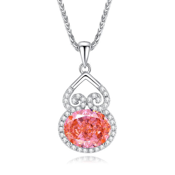Light Luxury Diamond S925 Silver Necklace With Geometric Pattern And Chopin Chain