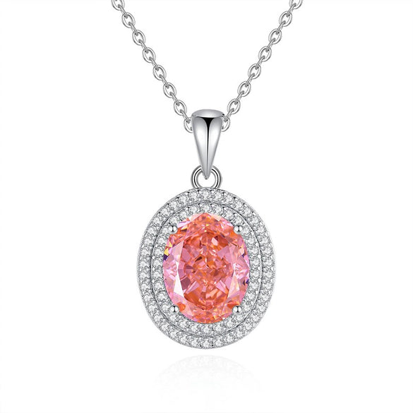 Light Luxury Diamond S925 Silver Necklace With Geometric Pattern And Chopin Chain