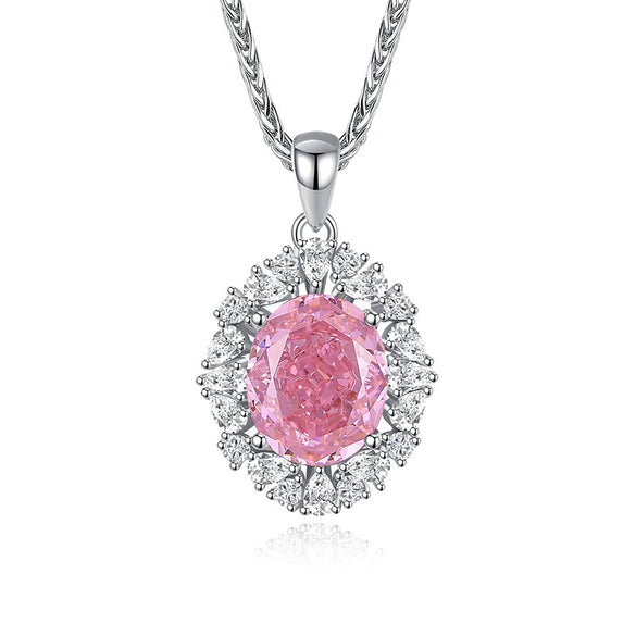 Light Luxury Diamond S925 Silver Necklace With Geometric Pattern And Chopin Chain