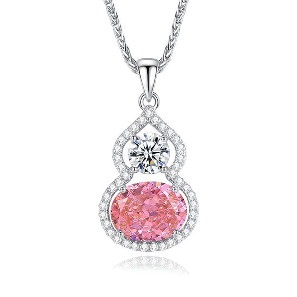Light Luxury Diamond S925 Silver Necklace With Geometric Pattern And Chopin Chain