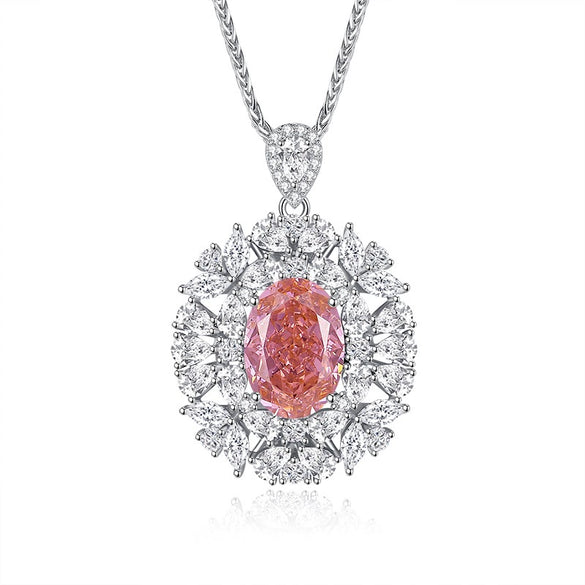 Light Luxury Diamond S925 Silver Necklace With Geometric Pattern And Chopin Chain