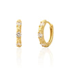 Light Luxury Ear Buckle Earrings S925 Silver Geometric Zircon Electroplated For Women