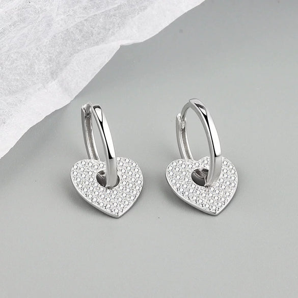 Light Luxury Ear Buckle S925 Sterling Silver Geometric Love Design Jewelry For Women