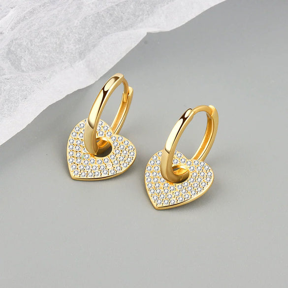 Light Luxury Ear Buckle S925 Sterling Silver Geometric Love Design Jewelry For Women