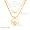 Light Luxury Elegant Round Pearl Stainless Steel Snake Bone Chain Double Layer Overlapping Necklace Earrings Ring Set With Electroplating For Women