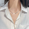 Light Luxury Elegant Simple Sterling Silver And Copper Blade Clavicle Chain Necklace With Geometric Design For Women