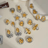 Light Luxury Fashion All Match Earrings In Gold And Silver Color Matching Series Made Of Stainless Steel With Pvd Furnace Vacuum Real Gold Plating For Women