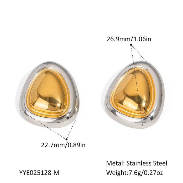 Light Luxury Fashion All Match Earrings In Gold And Silver Color Matching Series Made Of Stainless Steel With Pvd Furnace Vacuum Real Gold Plating For Women