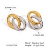 Light Luxury Fashion All Match Earrings In Gold And Silver Color Matching Series Made Of Stainless Steel With Pvd Furnace Vacuum Real Gold Plating For Women