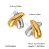Light Luxury Fashion All Match Earrings In Gold And Silver Color Matching Series Made Of Stainless Steel With Pvd Furnace Vacuum Real Gold Plating For Women