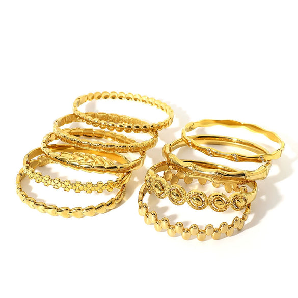 Light Luxury Fashion Bamboo Gestapa Bracelet For Women Stainless Steel With 18K Vacuum Plating In Furnace