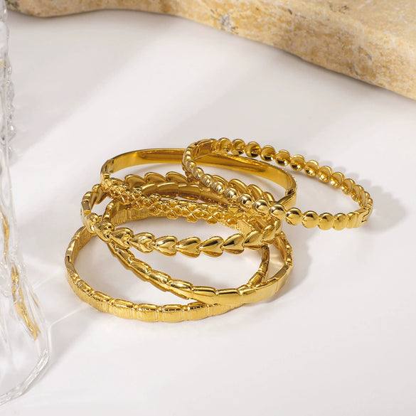 Light Luxury Fashion Bamboo Gestapa Bracelet For Women Stainless Steel With 18K Vacuum Plating In Furnace