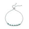 Light Luxury Fashion Cultivated Emerald Women's Bracelet S925 Silver Geometric Design Diamond Set