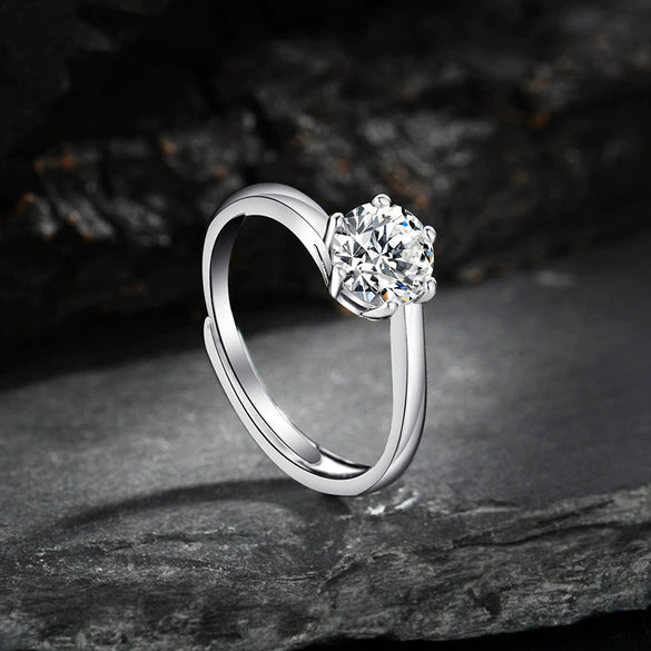 Light Luxury Fashion Design Opening Inlaid Zircon Ring For Women Jewelry With Constellation Pattern Copper Material