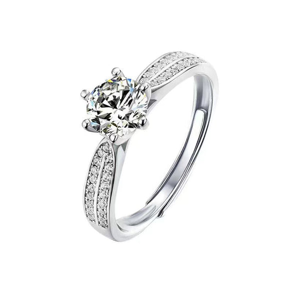 Light Luxury Fashion Design Opening Inlaid Zircon Ring For Women Jewelry With Constellation Pattern Copper Material